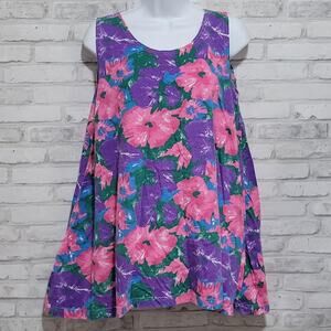 Vtg Cherry Stix Limited CSL Floral Tank Top Summer Floral Womens Medium 90s